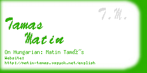 tamas matin business card